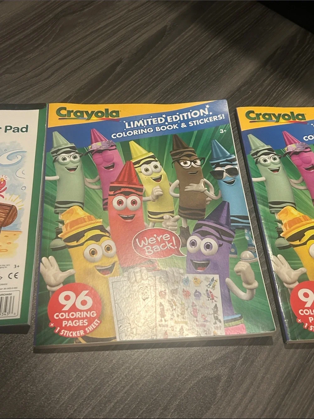 Crayola Coloring Books with Green and Multicolor Covers